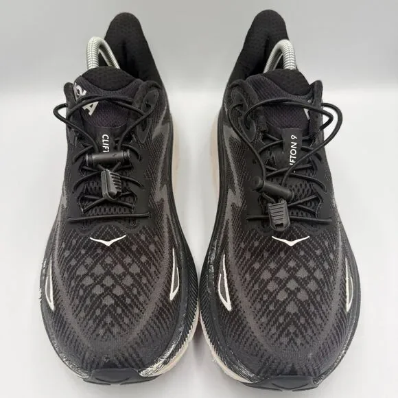 Hoka One One Clifton 9 Men's Size 9.5 D Black White Running Shoes Sneakers - Picture 6 of 8